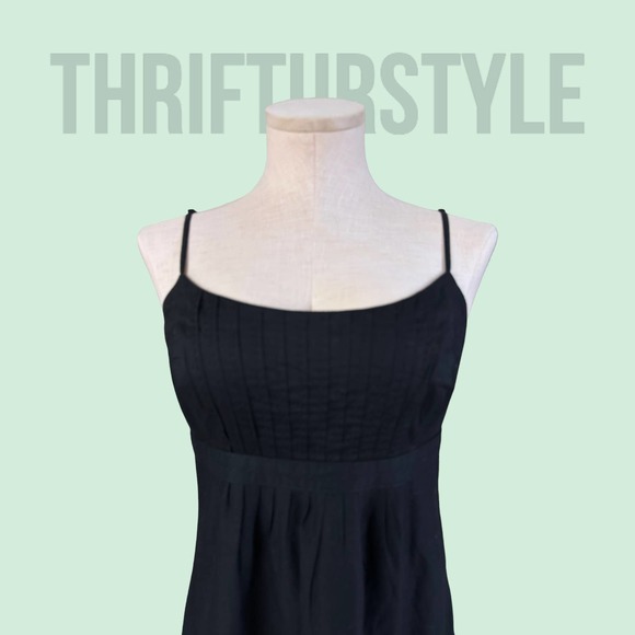 Ann‎ Taylor LOFT Black Embroidered Trim Dress Sleeveless Casual Midi Sundress - Picture 4 of 10